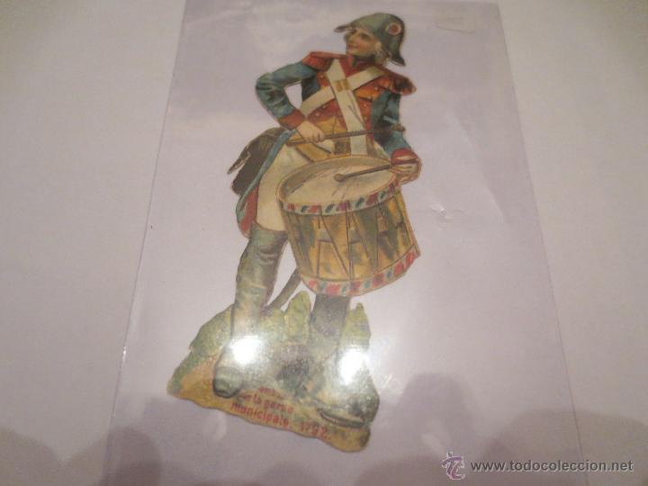 Sammeln alte gestanzte Sammelbilder: cromo troquelado. soldado 1792.tambor. finales del siglo 19
