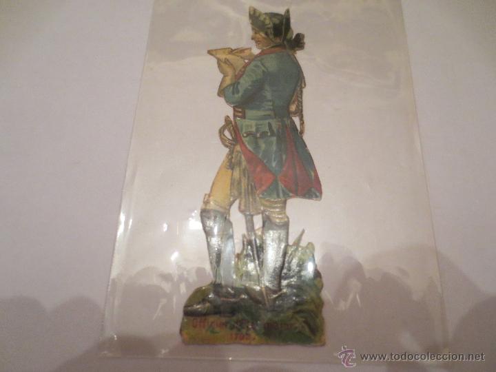Sammeln alte gestanzte Sammelbilder: cromo troquelado.soldado del estado mayor. 1793. cromo de finales del siglo 19