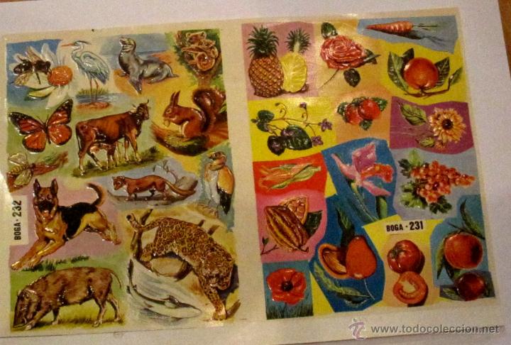 Colecionismo Cromos recortados antigos: PRUEBA IMPRENTA ORIGINAL L&Aacute;MINAS CROMOS BOGA N&ordm; 231 Y 232 A&Ntilde;OS 60 CON RELIEVE