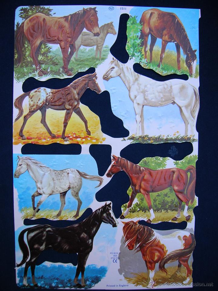 Sammeln alte gestanzte Sammelbilder: LAMINA CROMOS TROQUELADOS MLP- 1511. IMAGENES DE CABALLOS.RELIEVE