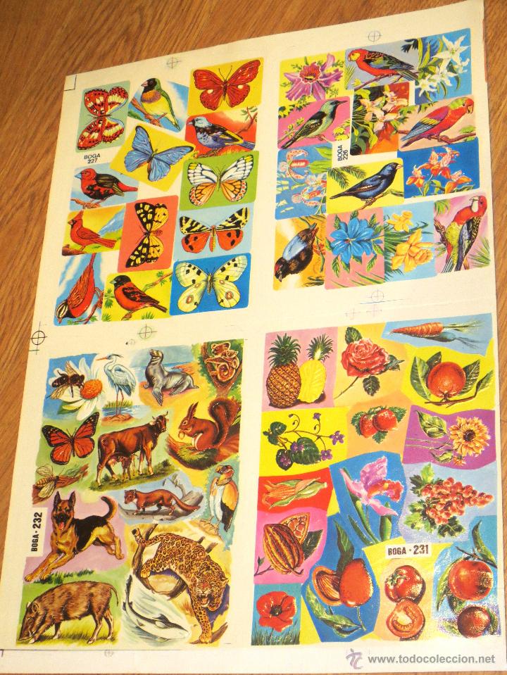 Sammeln alte gestanzte Sammelbilder: PRUEBA IMPRENTA ORIGINAL L&Aacute;MINAS CROMOS BOGA N&ordm; 226 227 231 Y 232 A&Ntilde;OS 60 CON RELIEVE