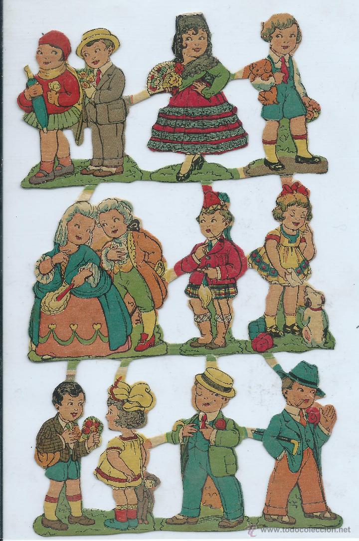 Colecionismo Cromos recortados antigos: lamina de 9 cromos de picar de los a&ntilde;os 40. 16 x 9 cm