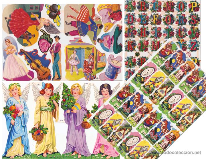 Sammeln alte gestanzte Sammelbilder: LOTE CUATRO LAMINAS CROMOS