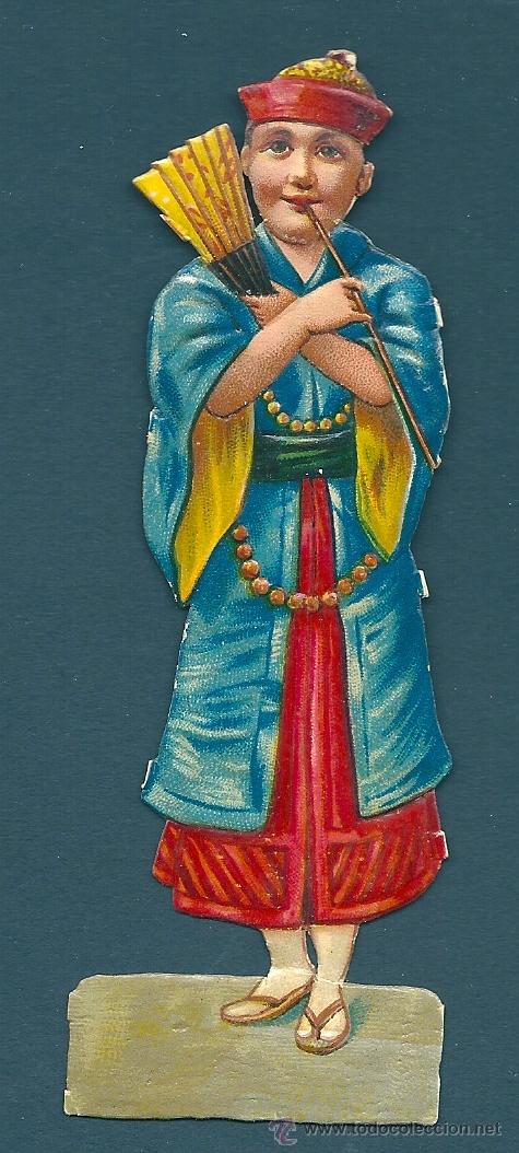 Collectable Antique Stamped Cards: 2030R - ANTIGUO CROMO TROQUELADO - MAGNIFICO BRILLO Y RELIEVE - MIDE 12,5X4,3 CM