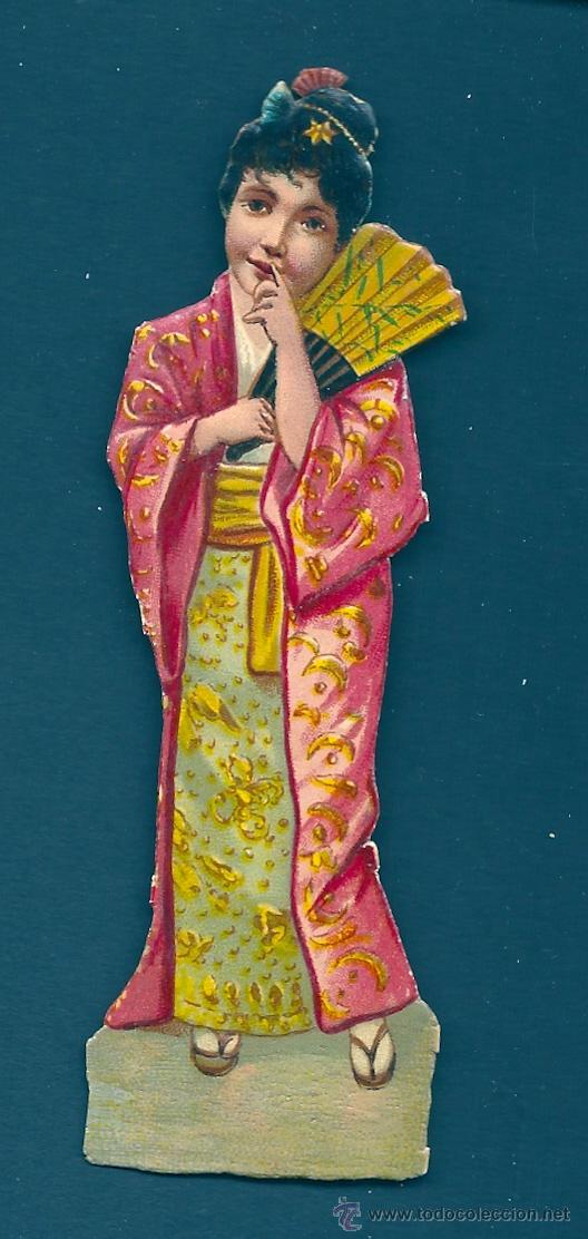 Collectable Antique Stamped Cards: 2032R- ANTIGUO CROMO TROQUELADO - MAGNIFICO BRILLO Y RELIEVE MIDE 12,5X3,5 CM APROX