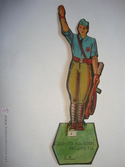 Colecionismo Cromos recortados antigos: ANTIGUO CROMO TROQUELADO GUERRA CIVIL ALMACENES ALEMANES FALANGISTA EJERCITO NACIONAL EXCEL. L200