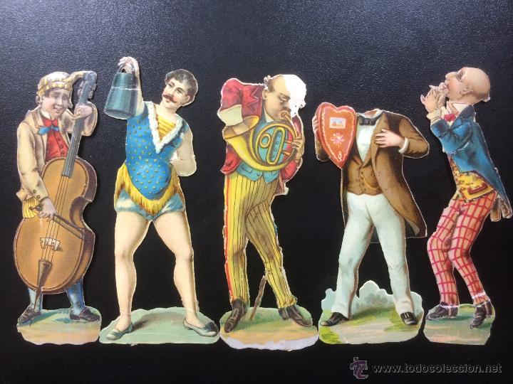 Colecionismo Cromos recortados antigos: LOTE DE 5  ANTIGUOS CROMOS TROQUELADOS - ORQUESTA CIRCO - FRANCIA.