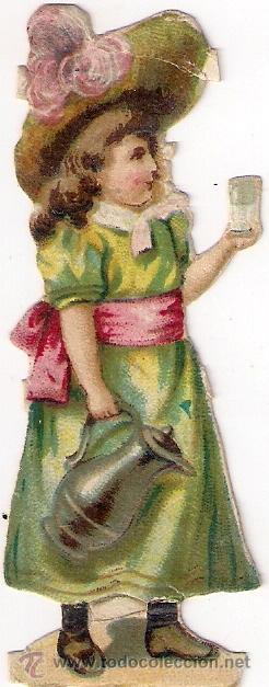 Coleccionismo cromos troquelados antiguos: CROMO DE PICAR ( NI&Ntilde;A CON VASO ) - Foto 1