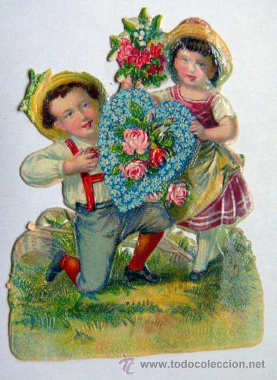 Coleccionismo Cromos troquelados antiguos: Viejo cromo troquelado 8 cm