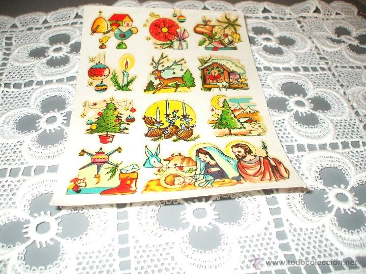 Coleccionismo Cromos troquelados antiguos: Lamina de calcomanias ,con motivos navide&ntilde;os ,a&ntilde;os 60