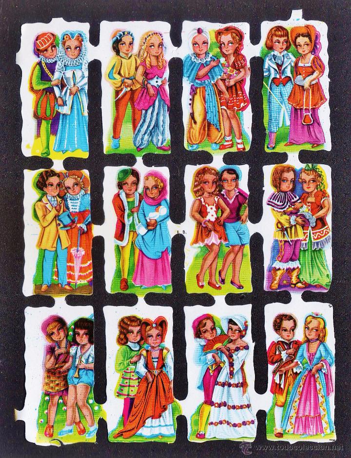 Collezionismo Figurine ritagliate antiche: lamina cromo troquelado / de picar - parejas de epoca - ed. fher - sin estrenar - a&ntilde;os 70