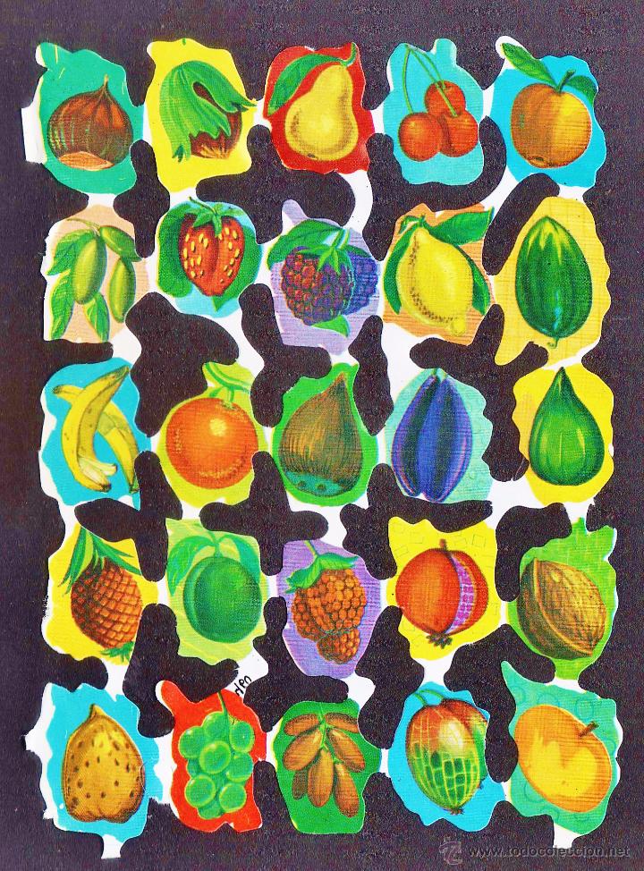 Colecionismo Cromos recortados antigos: lamina cromo troquelado / de picar - frutas y frutos - ed. fher - sin estrenar - a&ntilde;os 70