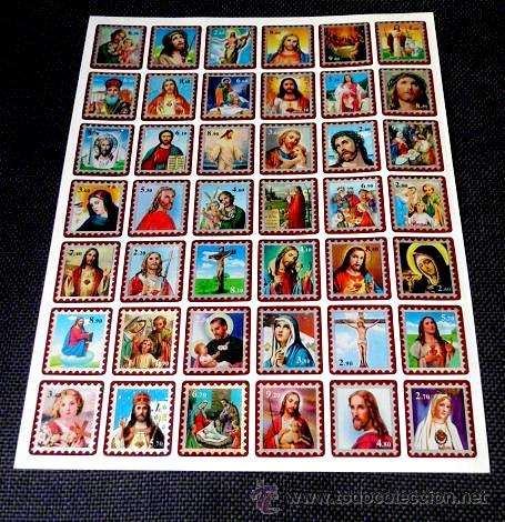 Sammeln alte gestanzte Sammelbilder: CROMOS TROQUELADOS - PRECIOSA L&Aacute;MINA RELIGIOSA DE 20 X 25 Cms. CROMOS TROQUELADOS ADHESIVOS.