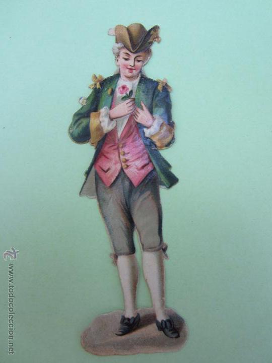 Collectionnisme Cartes &agrave; collectionner massicot&eacute;es anciennes: antiguo cromo troquelado , caballeron con rosa