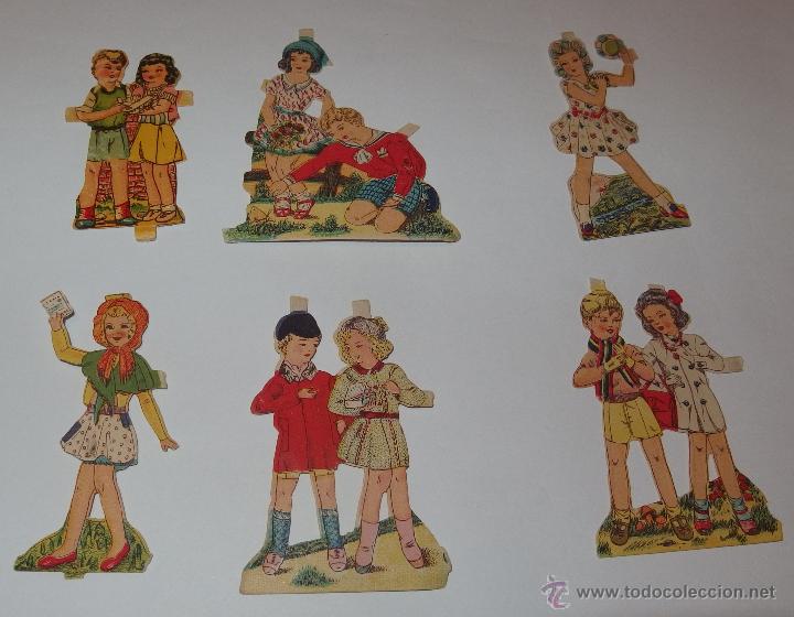 Collectionnisme Cartes &agrave; collectionner massicot&eacute;es anciennes: 6 CROMOS TROQUELADOS DE NI&Ntilde;AS Y NI&Ntilde;OS,IMPRESOS EN LOS A&Ntilde;OS 40