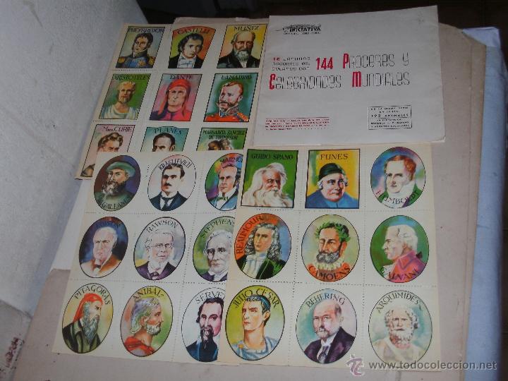 Collectionnisme Cartes &agrave; collectionner massicot&eacute;es anciennes: CROMOS (144 PROCERES Y CELEBRIDADES MUNDIALES) -
