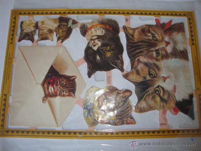 Collectionnisme Cartes &agrave; collectionner massicot&eacute;es anciennes: PRECIOSOS CROMOS TROQUELADOS PLIEGO COMPLETO 15X24 CMTS. A&Ntilde;O 1996 GATO GATOS