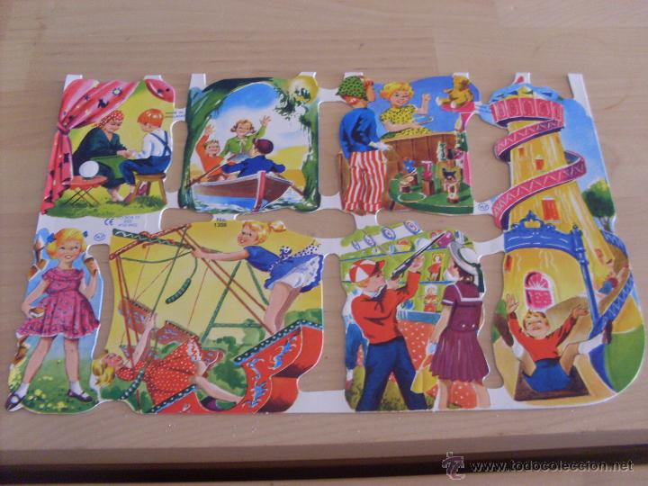 Collectionnisme Cartes &agrave; collectionner massicot&eacute;es anciennes: LAMINA CROMOS TROQUELADOS MLP 1308 CON 7 CROMOS RELIEVE (TRO5)