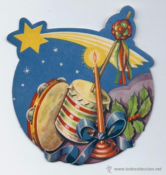 Collezionismo Figurine ritagliate antiche: 0987H - ANTIGUO ADORNO NAVIDE&Ntilde;O TROQUELADO- MIDE 10X9,5 CM APROX.