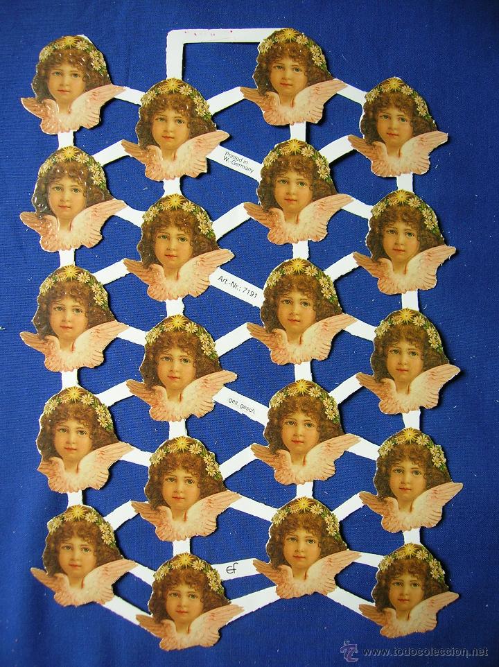 Coleccionismo Cromos troquelados antiguos: LAMINA CROMOS TROQUELADOS EF- 7191. ANGELITOS.GRAN BRILLO Y RELIEVE.