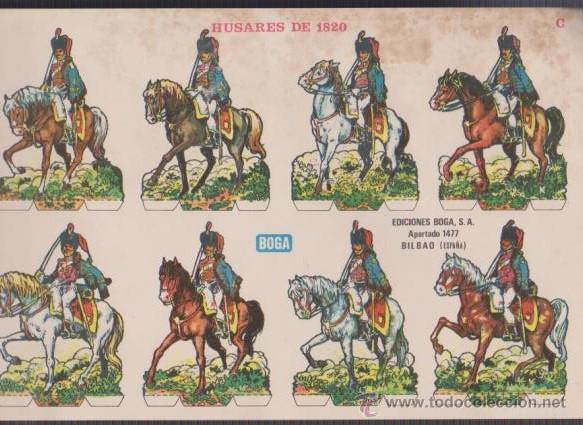 Collectionnisme Cartes &agrave; collectionner massicot&eacute;es anciennes: CROMOS - H&Uacute;SARES DE 1820 - EDICIONES BOGA