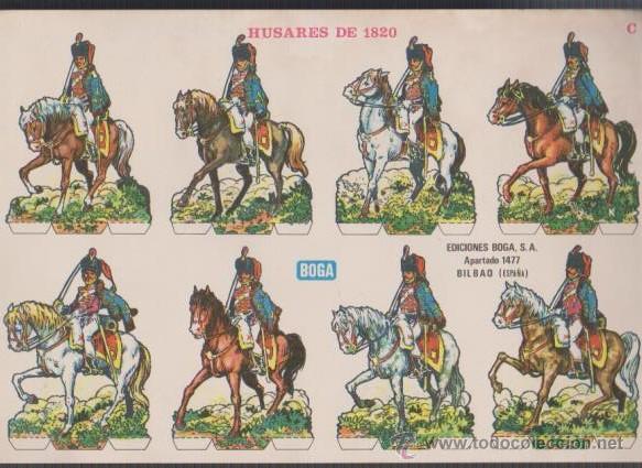 Collectionnisme Cartes &agrave; collectionner massicot&eacute;es anciennes: CROMOS - H&Uacute;SARES DE 1820 - EDICIONES BOGA