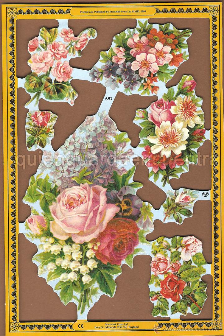 cromos decoupage manualidades serie lujo rosa p - Buy Antique die cut  stickers on todocoleccion