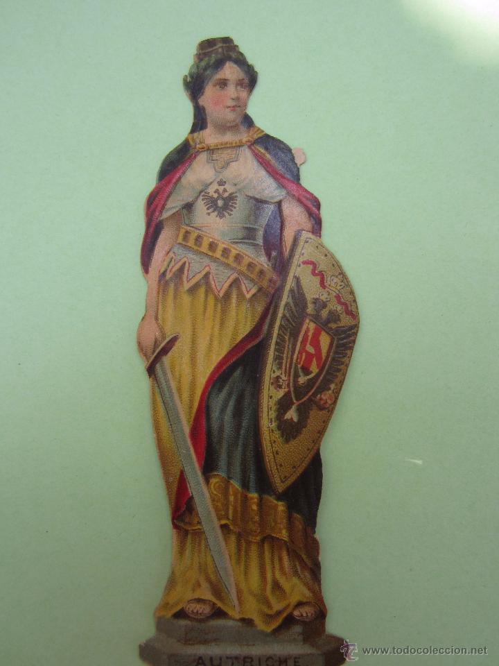 Coleccionismo cromos troquelados antiguos: cromo troquelado , mujer reina de autriche , austria , con escudo ,  - chocolate ma&ntilde;er, a&ntilde;os 30