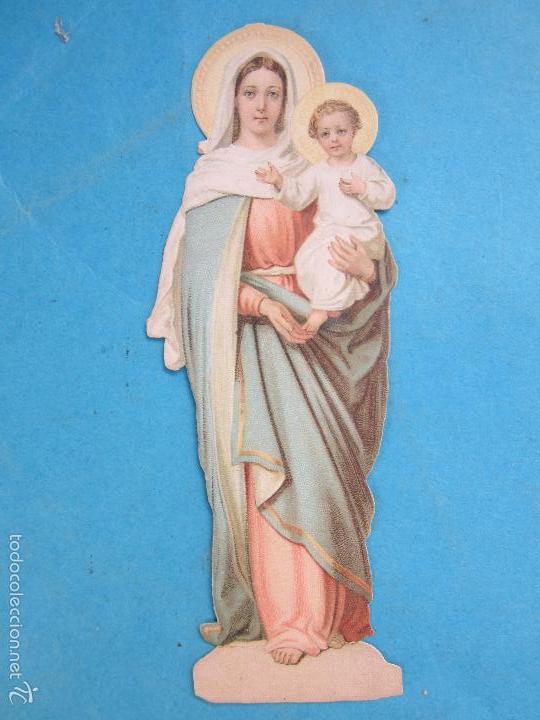 Coleccionismo cromos troquelados antiguos: cromo troquelado , virgen maria  con ni&ntilde;o jesus a&ntilde;os 30