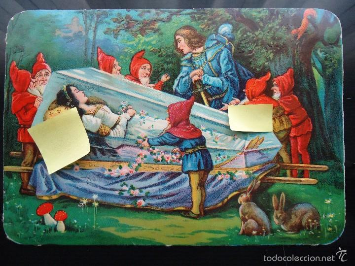 Coleccionismo Cromos troquelados antiguos: cromo troquelado cuento infantil blancanieves los siete enanitos grimm ni&ntilde;os literatura infancia