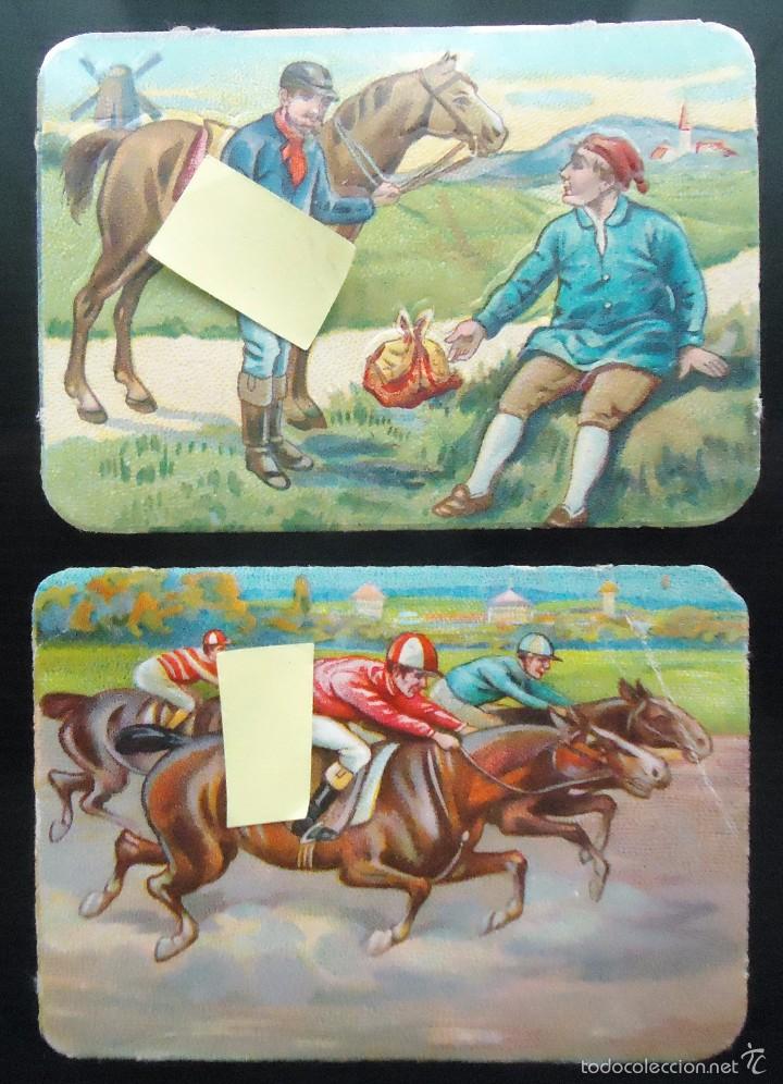 Collectionnisme Cartes &agrave; collectionner massicot&eacute;es anciennes: cromo de palma gijon troquelado carreras caballos hipica equino equitacion infantil ni&ntilde;as chicas
