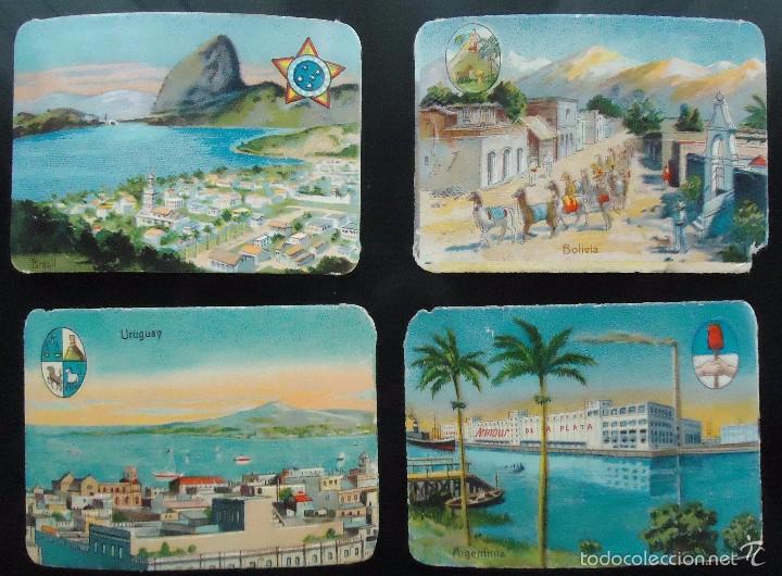 Collectionnisme Cartes &agrave; collectionner massicot&eacute;es anciennes: cromo de palma gijon troquelado paises sudamerica brasil uruguay argentina bolivia infantil ni&ntilde;as