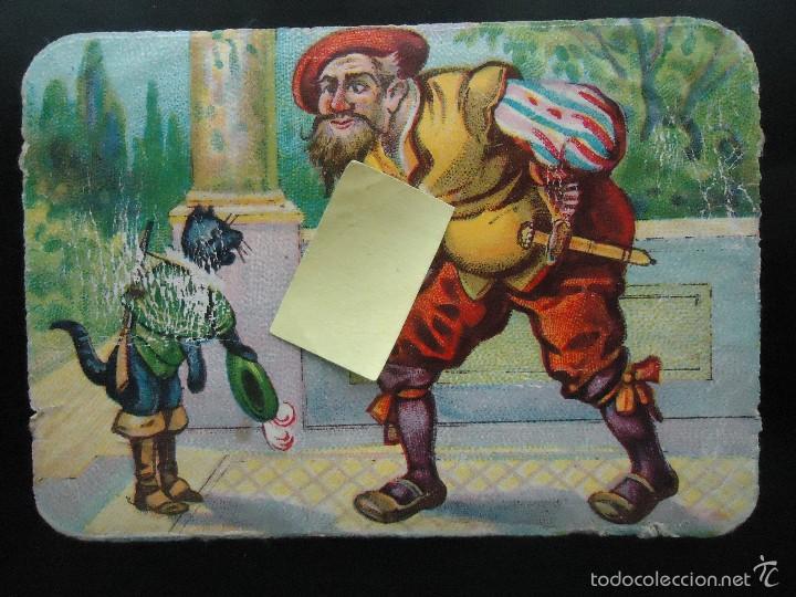 Coleccionismo Cromos troquelados antiguos: cromo de palma gijon troquelado cuento infantil chicas ni&ntilde;as gato con botas marques carabas hadas