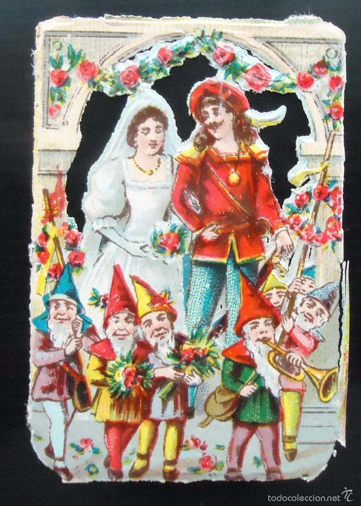 Coleccionismo Cromos troquelados antiguos: cromo de palma gijon troquelado cuento infantil chicas ni&ntilde;as blancanieves y los siete enanitos hadas