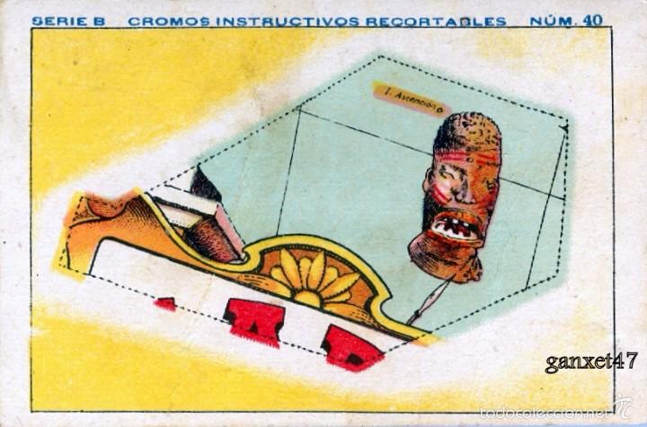 Sammeln alte gestanzte Sammelbilder: CROMO INSTRUCTIVO RECORTABLE  SERIE B, N&ordm; 40 AFRICA, CHOCOLATES ORTHI, PIERA Y BRUGUERAS, 6,5X10 CM
