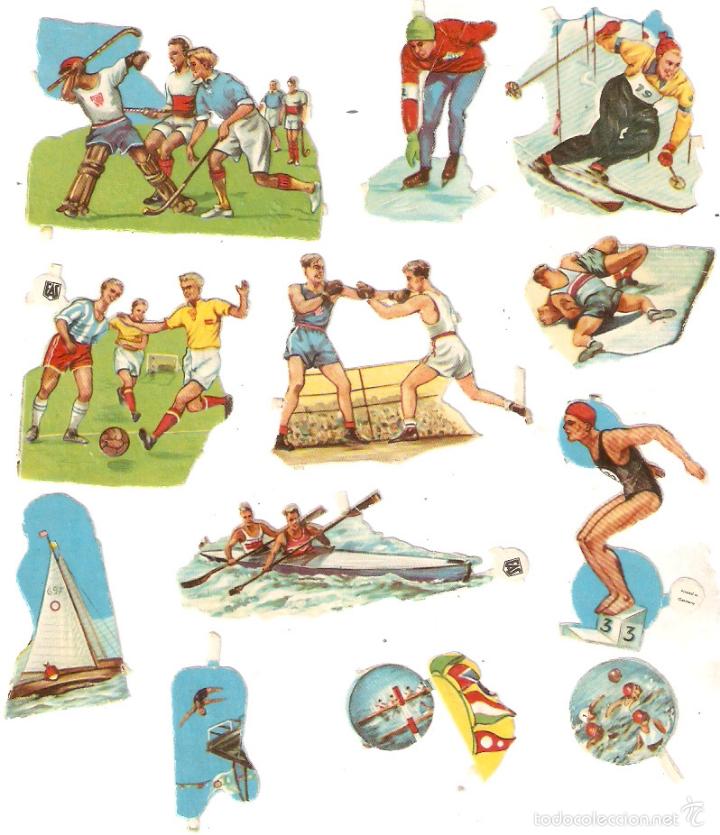 Coleccionismo Cromos troquelados antiguos: 13 cromos de Deportes. Futbol, Natacion, Boxeo..etc. Ed EAS. Germany . VELL I BELL