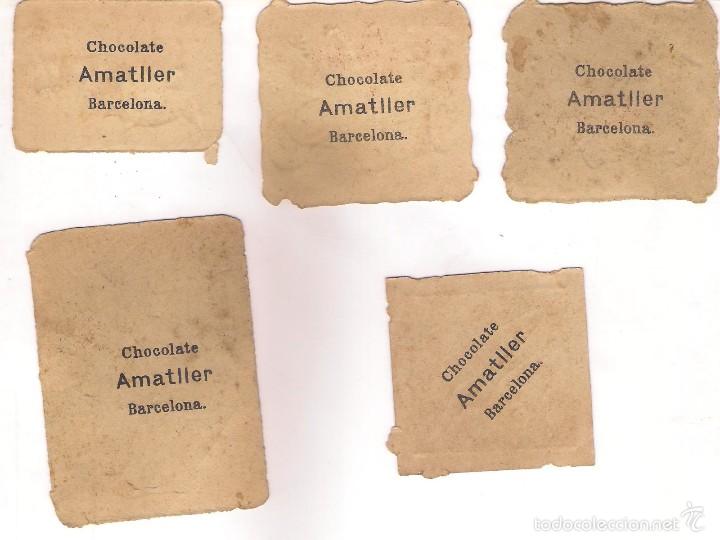 Coleccionismo cromos troquelados antiguos: LOTE DE 5 CROMOS DE CHOCOLATES AMATLLER . - Foto 2