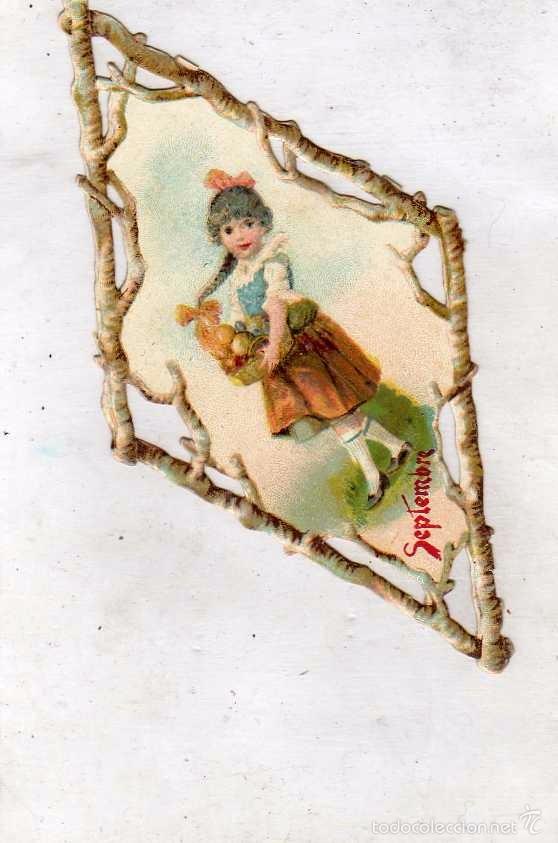 Sammeln alte gestanzte Sammelbilder: Precioso cromo troquelado con publicidad de Vi&ntilde;as y compa&ntilde;ia. Bizcochos y galletas. 13 x 7 cm