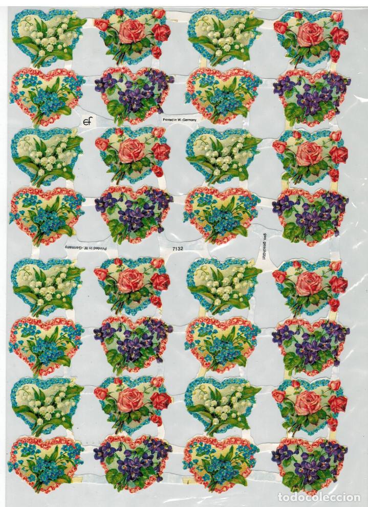 Sammeln alte gestanzte Sammelbilder: PRECIOSA LAMINA DE CROMOS FLORES Y CORAZONES