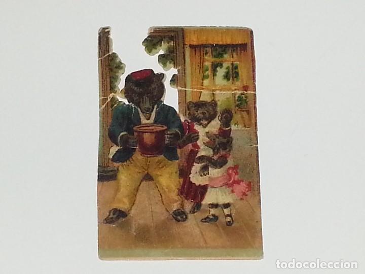 Collectionnisme Cartes &agrave; collectionner massicot&eacute;es anciennes: ANTIGUO CROMO TROQUELADO ESPA&Ntilde;OL DE FINALES SIGLO XIX PPIOS SIGLO XX FAMILIA OSOS
