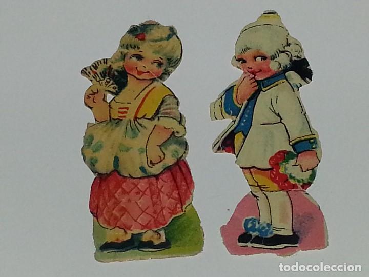 Collectionnisme Cartes &agrave; collectionner massicot&eacute;es anciennes: ANTIGUA PAREJA DE CROMOS TROQUELADOS DE PICAR A&Ntilde;OS 30 / 40 NI&Ntilde;OS DE EPOCA