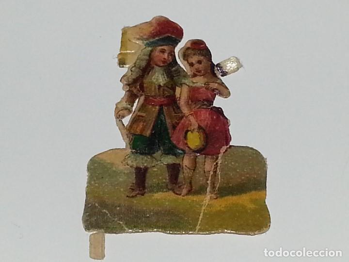 Collectionnisme Cartes &agrave; collectionner massicot&eacute;es anciennes: ANTIGUO CROMO TROQUELADO ESPA&Ntilde;OL DE FINALES SIGLO XIX PPIOS SIGLO XX NI&Ntilde;OS TRAJES DE EPOCA