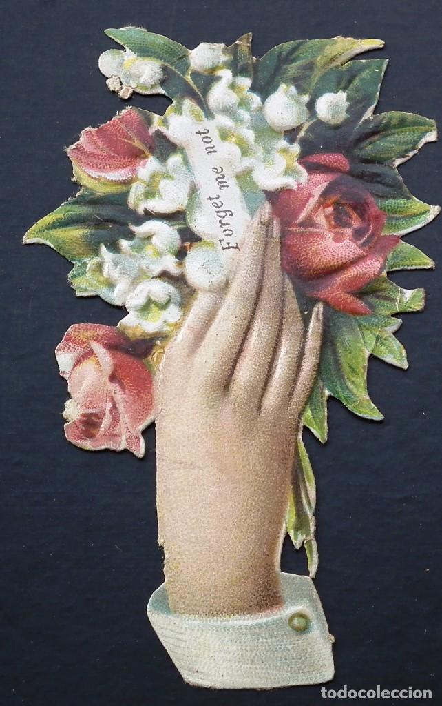 Colecionismo Cromos recortados antigos: CROMO TROQUELADO: FORGET ME NOT. CHOCOLATE AMATLLER, DE PRINCIPIOS 1900