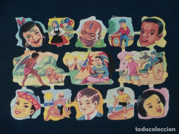 Colecionismo Cromos recortados antigos: LAMINA CROMOS TROQUELADOS CYP-201. NACIONALIDADES. RELIEVE Y BRILLO.
