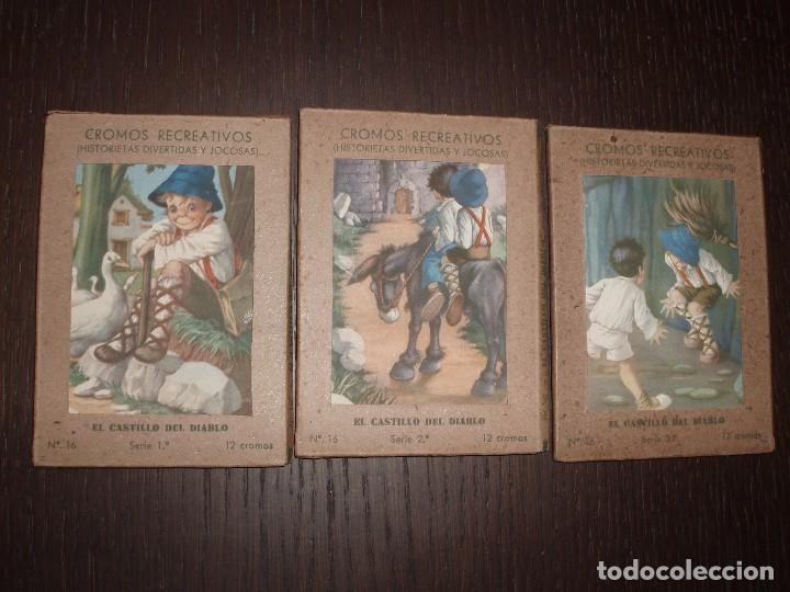 Colecionismo Cromos recortados antigos: CROMOS RECREATIVOS,EL CASTILLOS DEL DIABLO,COMPLETA ,TRES SERIES