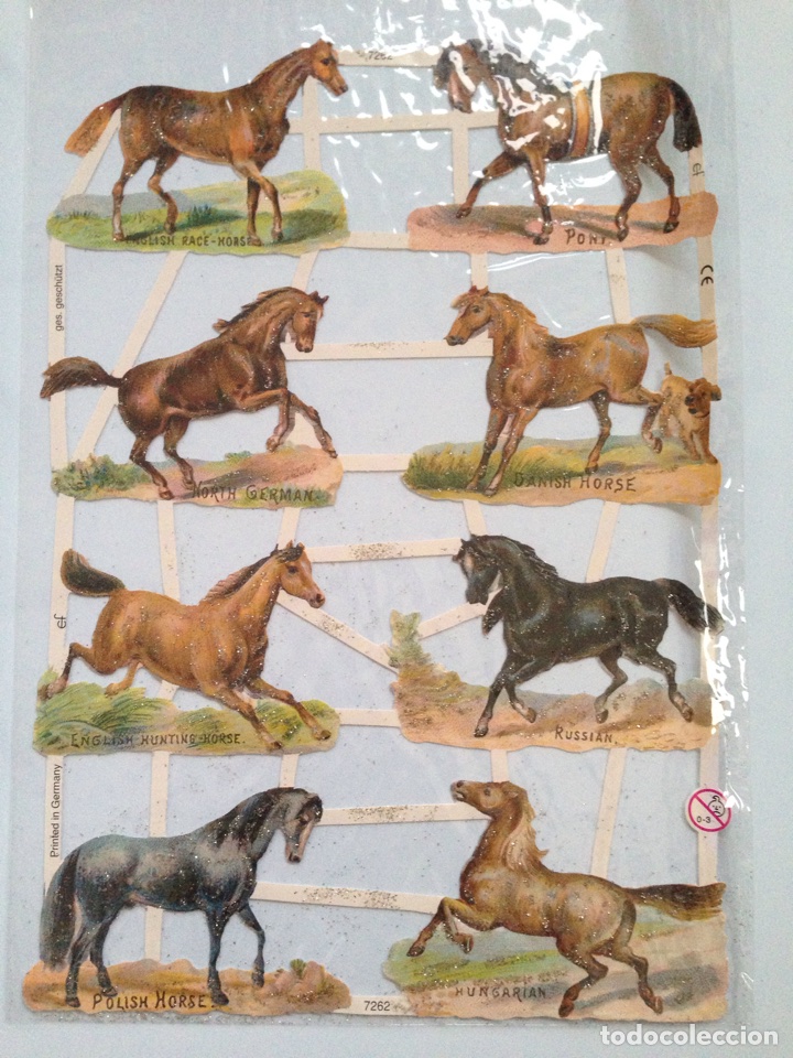 Collectable Antique Stamped Cards: L&aacute;mina de cromos troquelados EF 7262 con purpurina