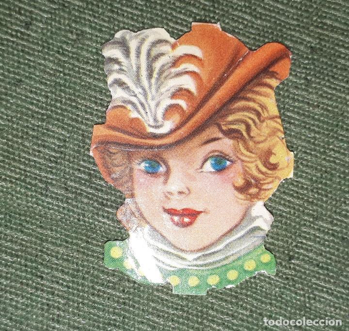 Collectionnisme Cartes &agrave; collectionner massicot&eacute;es anciennes: Cromo troquelado cabeza de mujer con sombrero