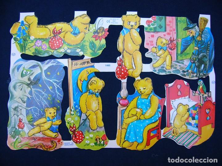 Colecionismo Cromos recortados antigos: LAMINA CROMOS TROQUELADOS MLP- 1465. OSITOS. ESCASA