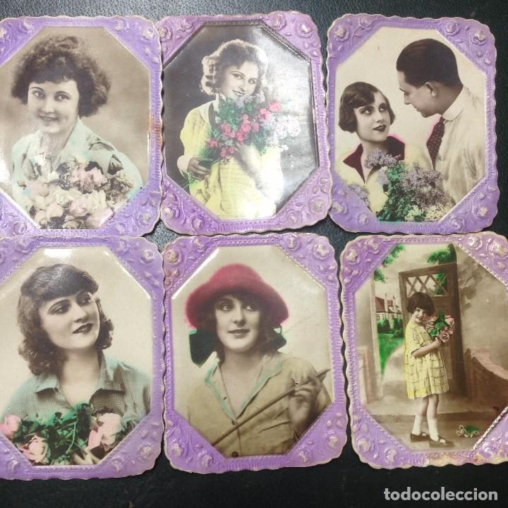 Collezionismo Figurine ritagliate antiche: Lote de 9 foto cromos troquelados de cigarrillos LA MASCOTA dela  Colecci&oacute;n Art&iacute;stica