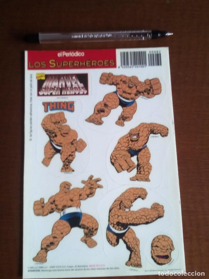Colecionismo Cromos recortados antigos: Marvel Superh&eacute;roes, Adhesivos Promo El Peri&oacute;dico, a&ntilde;o 1996. Sin despegar